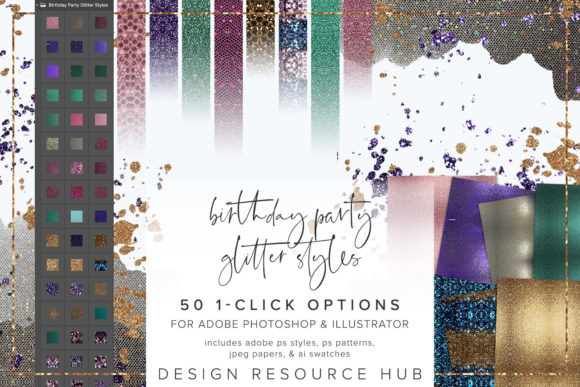 Birthday Party Glitter Photoshop Styles
