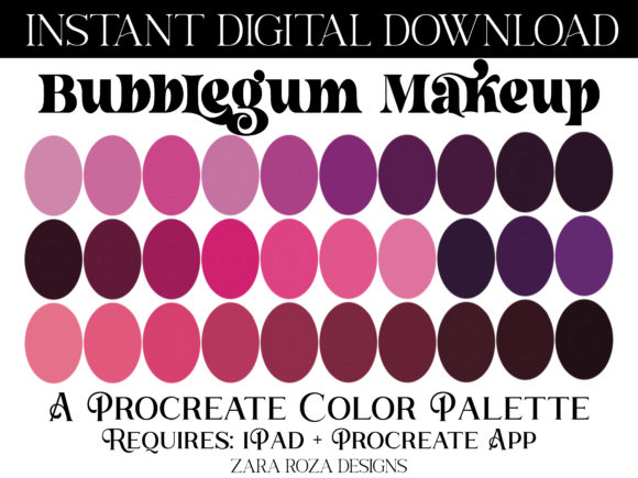 Bubblegum Makeup Procreate Palette