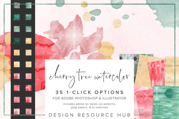 Cherry Tree Watercolor Photoshop Styles Guide