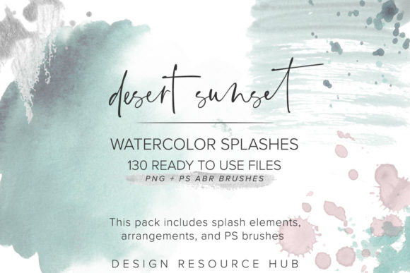 Evaluating Desert Sunset Watercolor Splashes for Creative Design Projects