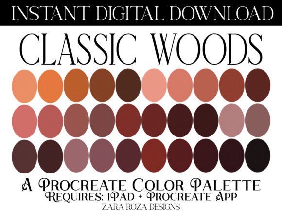 Evaluating the Classic Woods Procreate Color Palette for Digital Artists