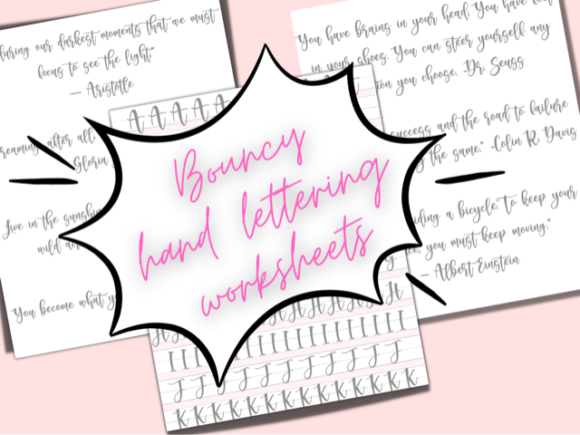 Master Bouncy Hand Lettering Worksheets