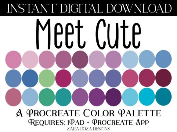 Meet Cute Procreate Color Palette: A Retro-Romantic Digital Art Tool