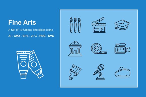 Refining Visual Identity: The Strategic Value of the Fine Arts Line Black Icon Set in Modern Design