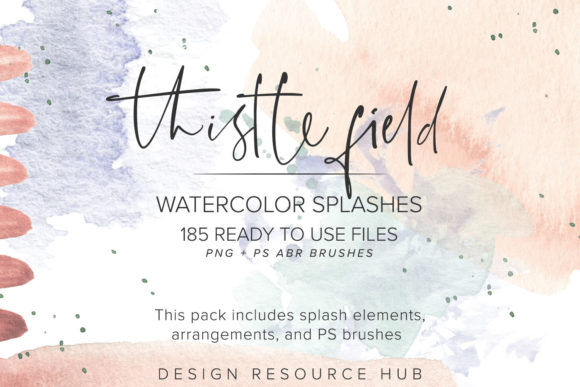 Thistle Field Watercolor Splashes Guide