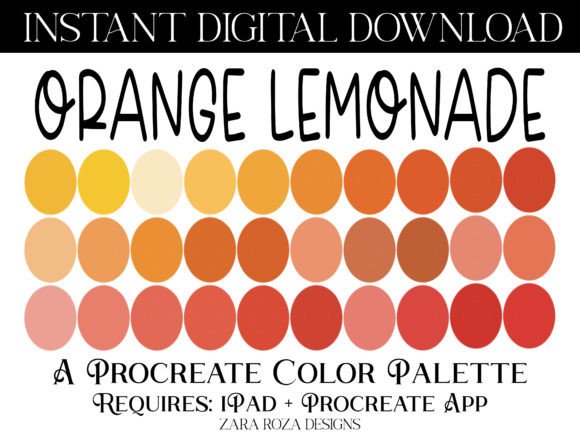 Unlocking Retro Charm with the Orange Lemonade Procreate Color Palette