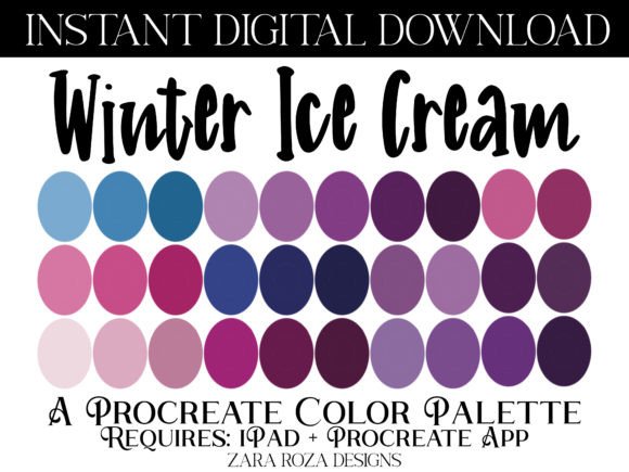 Winter Ice Cream Procreate Color Palette: A Retro-Vintage Guide for Digital Artists
