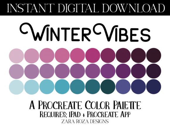 Winter Vibes Procreate Color Palette: A Guide to Calm, Retro-Inspired Digital Art